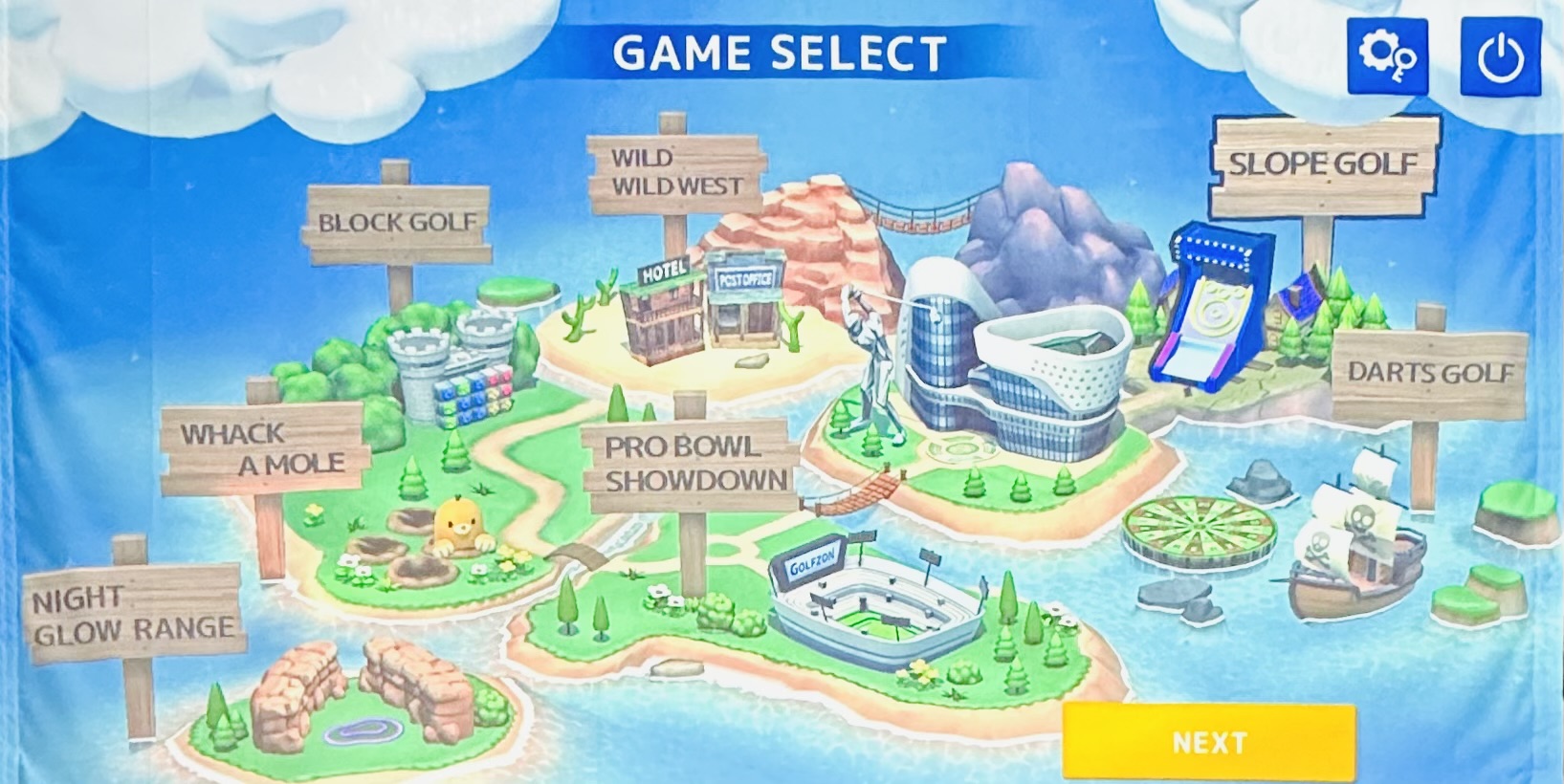 GOLFZON game selection at GolfCube Social